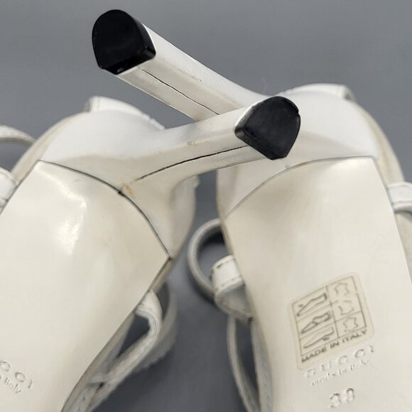 Gucci Daryl Calfskin Suede  Cage Platform Sandals - Picture 12 of 17